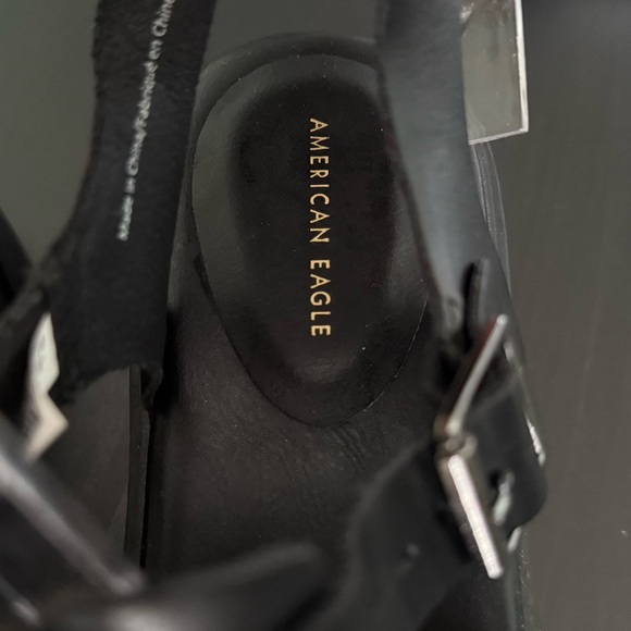 New American Eagle Womens Fisherman Sandals Size 11 Black Open Toe Chunky Heel - Picture 16 of 16